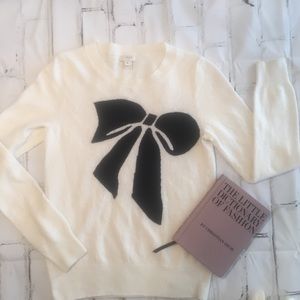 J Crew bow sweater merino wool